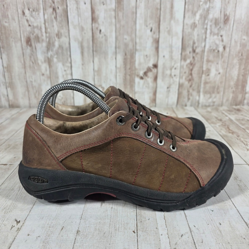 Keen Presidio Brown Leather Walking Shoes Womens 8.5 Low Top Oxfords 0907